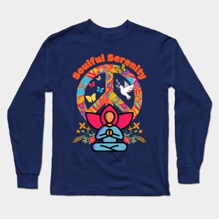 Soulful Serenity Peace Sign Long Sleeve T-Shirt